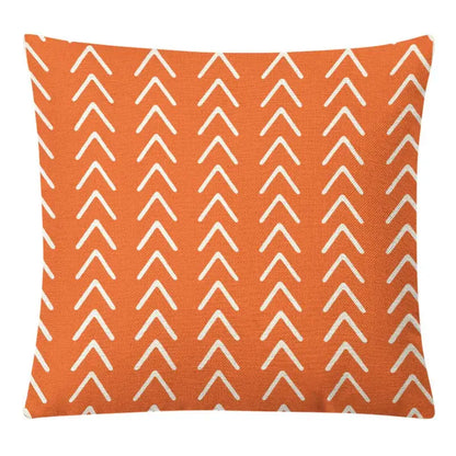 Geometric yellow linen pillow cover set living room autumnal decor