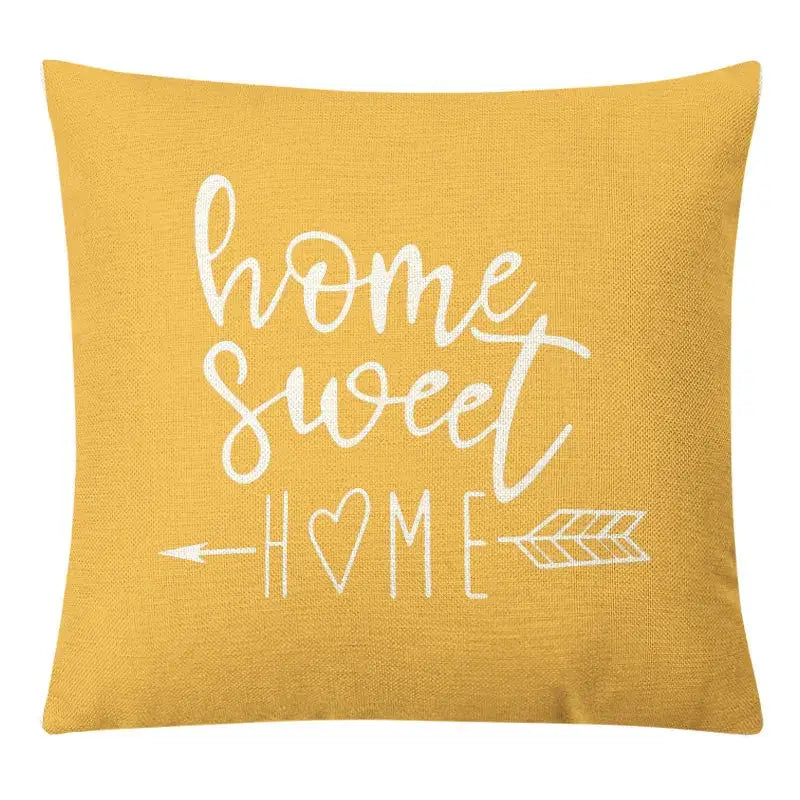 Geometric yellow linen pillow cover set living room autumnal decor