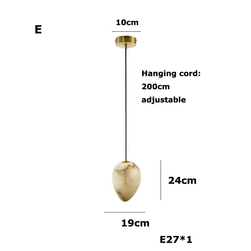 Geometry marble led chandelier creamy white & beige kitchen island
