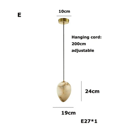 Geometry marble led chandelier creamy white & beige kitchen island