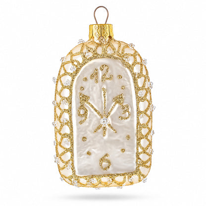 Vintage Gold Lace Clock Glass Christmas Ornament
