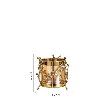 Gilded tree branch gold glass vase for living room flower arrangement