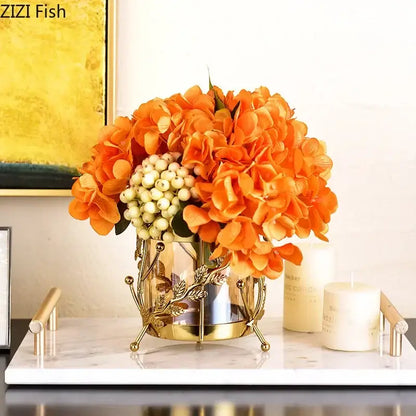Gilded tree branch gold glass vase for living room flower arrangement