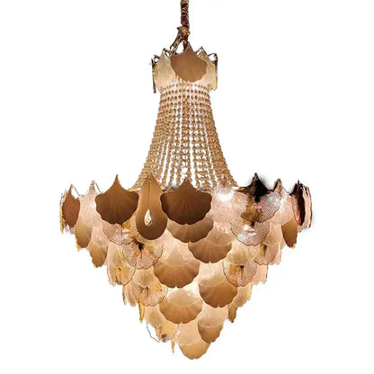 Ginkgo art deco gold & white dimmable chandelier for dining room