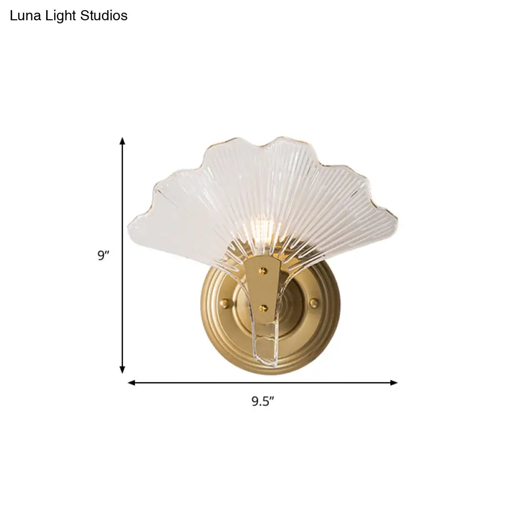DecorBites™ Ginkgo Leaves Wall Light - Modern Decorative Clear Glass Sconce Lighting in Brass