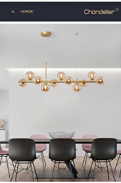 DecorBites™ Glass Ball Chandelier: Modern Ceiling Lighting Fixture