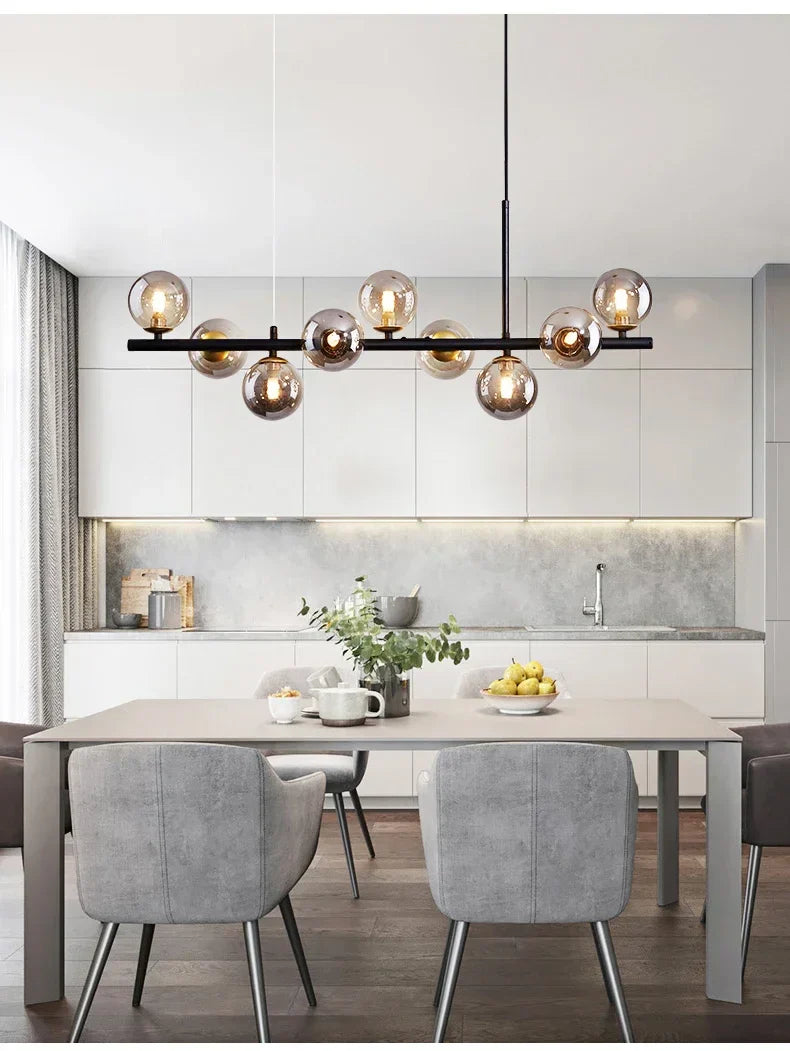 DecorBites™ Glass Ball Chandelier: Modern Ceiling Lighting Fixture
