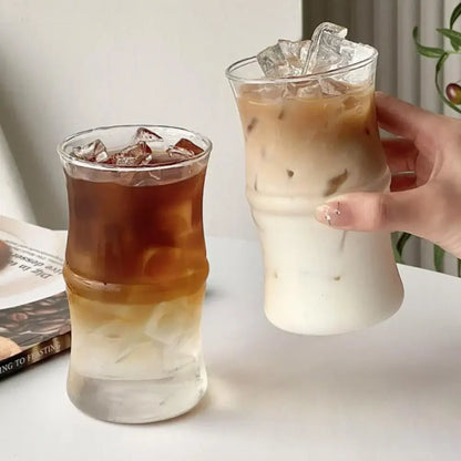 Glass bamboo knot mug kitchen clear coffee cup