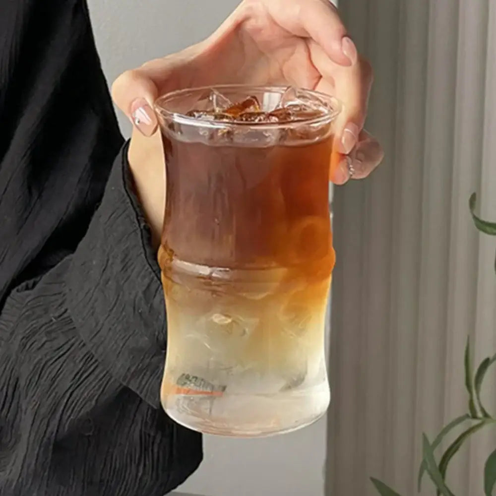 Glass bamboo knot mug kitchen clear coffee cup