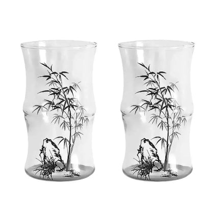 Glass bamboo knot mug kitchen clear coffee cup
