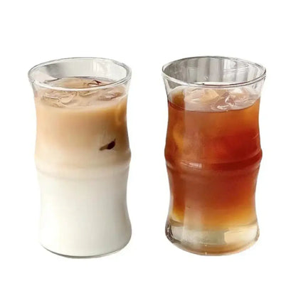Glass bamboo knot mug kitchen clear coffee cup