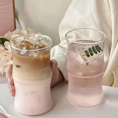 Glass bamboo knot mug kitchen clear coffee cup