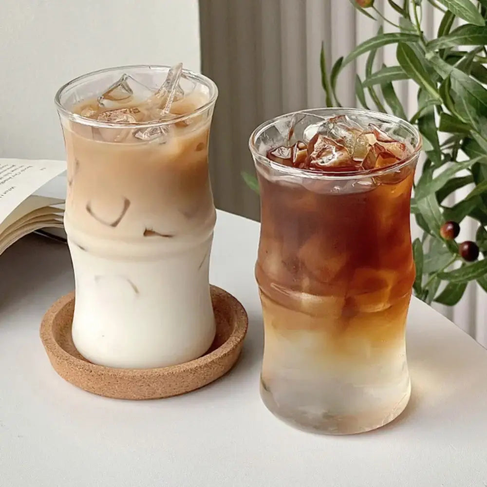 Glass bamboo knot mug kitchen clear coffee cup