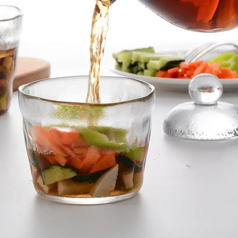 Glass kimchi storage jar with textured lid kitchen pickle container