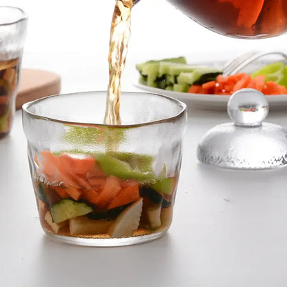 Glass kimchi storage jar with textured lid kitchen pickle container