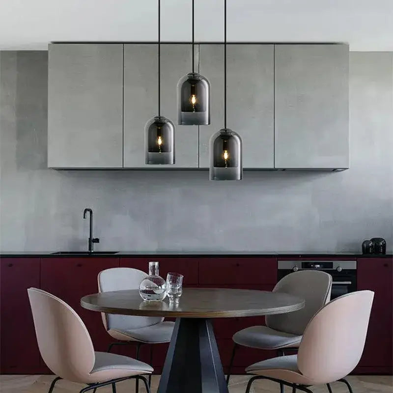 Glass led chandelier three light pendant for dining room