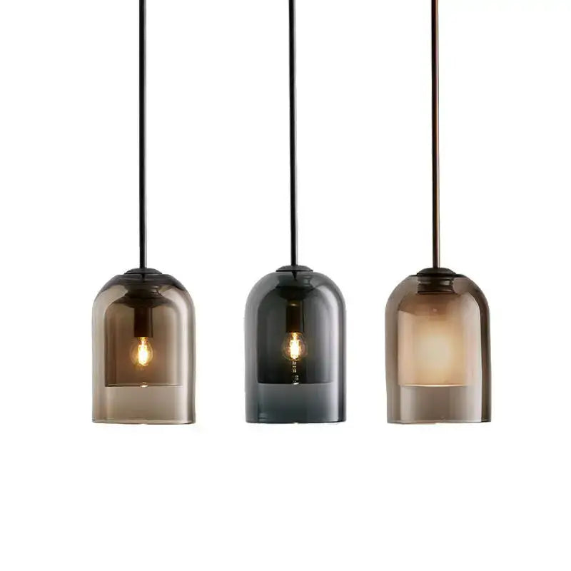 Glass led chandelier three light pendant for dining room