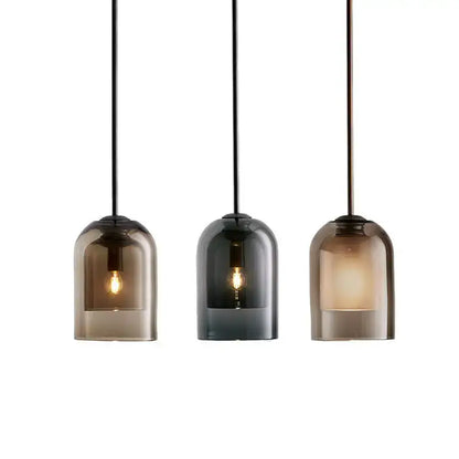 Glass led chandelier three light pendant for dining room