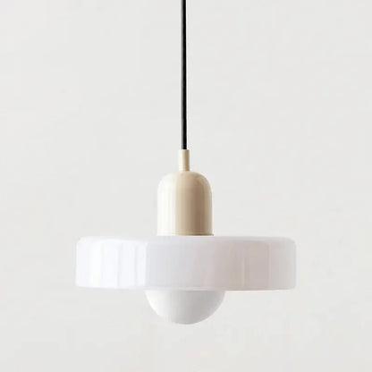Bauhaus yellow & olive green glass pendant lighting kitchen set