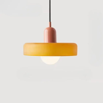 Bauhaus yellow & olive green glass pendant lighting kitchen set