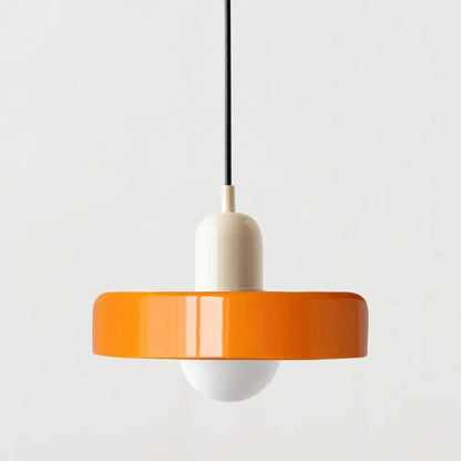 Bauhaus yellow & olive green glass pendant lighting kitchen set