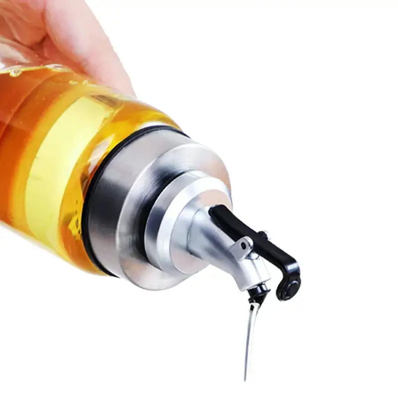 Glass seasoning dispenser bottle with stainless spout kitchen storage