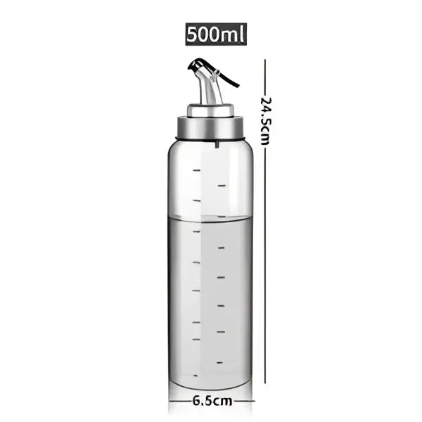 Glass seasoning dispenser bottle with stainless spout kitchen storage