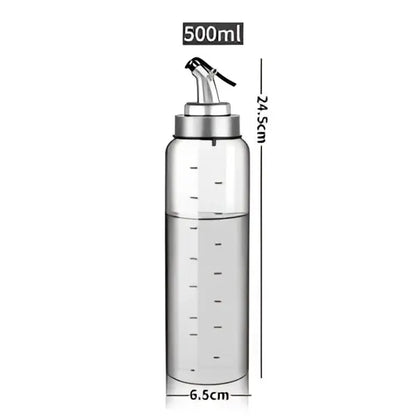 Glass seasoning dispenser bottle with stainless spout kitchen storage