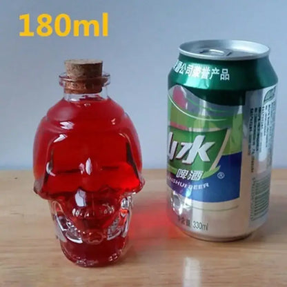 Glass skull bottle – kitchen crystal wine and vodka decanter