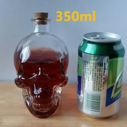 Glass skull bottle – kitchen crystal wine and vodka decanter