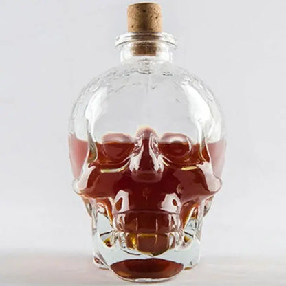 Glass skull bottle – kitchen crystal wine and vodka decanter