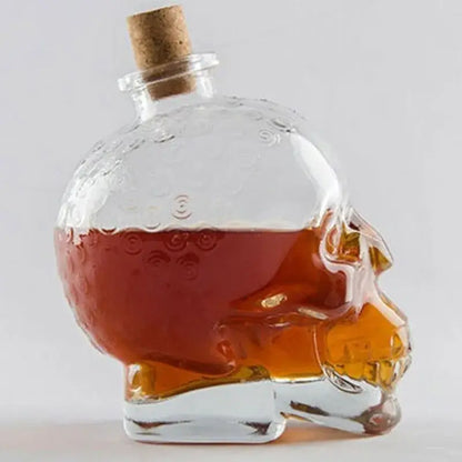 Glass skull bottle – kitchen crystal wine and vodka decanter