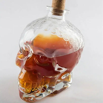 Glass skull bottle – kitchen crystal wine and vodka decanter