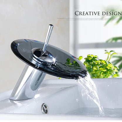 DecorBites™ Glass Waterfall Basin Sink Faucet