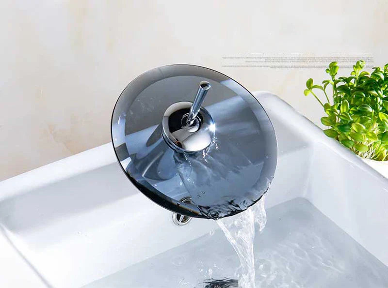 DecorBites™ Glass Waterfall Basin Sink Faucet