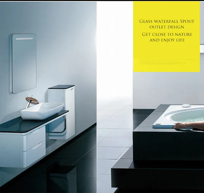 DecorBites™ Glass Waterfall Basin Sink Faucet