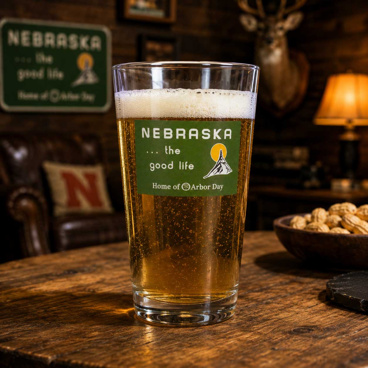 The Good Life Sign Pint Glass | 16 oz | Nebraska State Historical Society