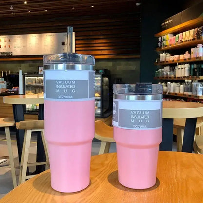 Glitter pink blue & teal stainless steel water bottle kitchen mug