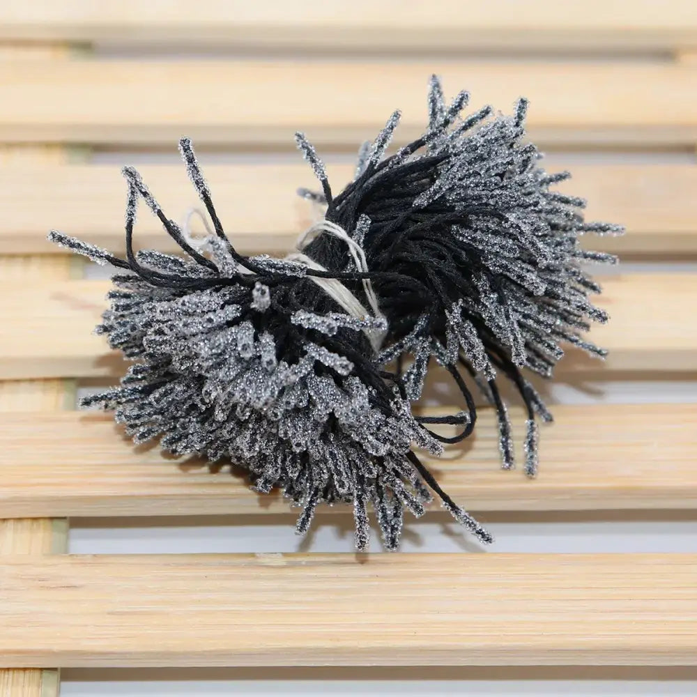 Glitter pom pom mini flower stamen hair ties for kids bedroom
