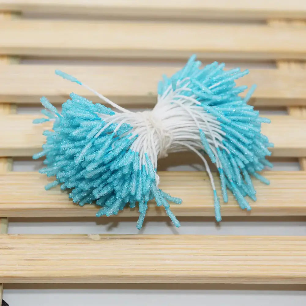 Glitter pom pom mini flower stamen hair ties for kids bedroom