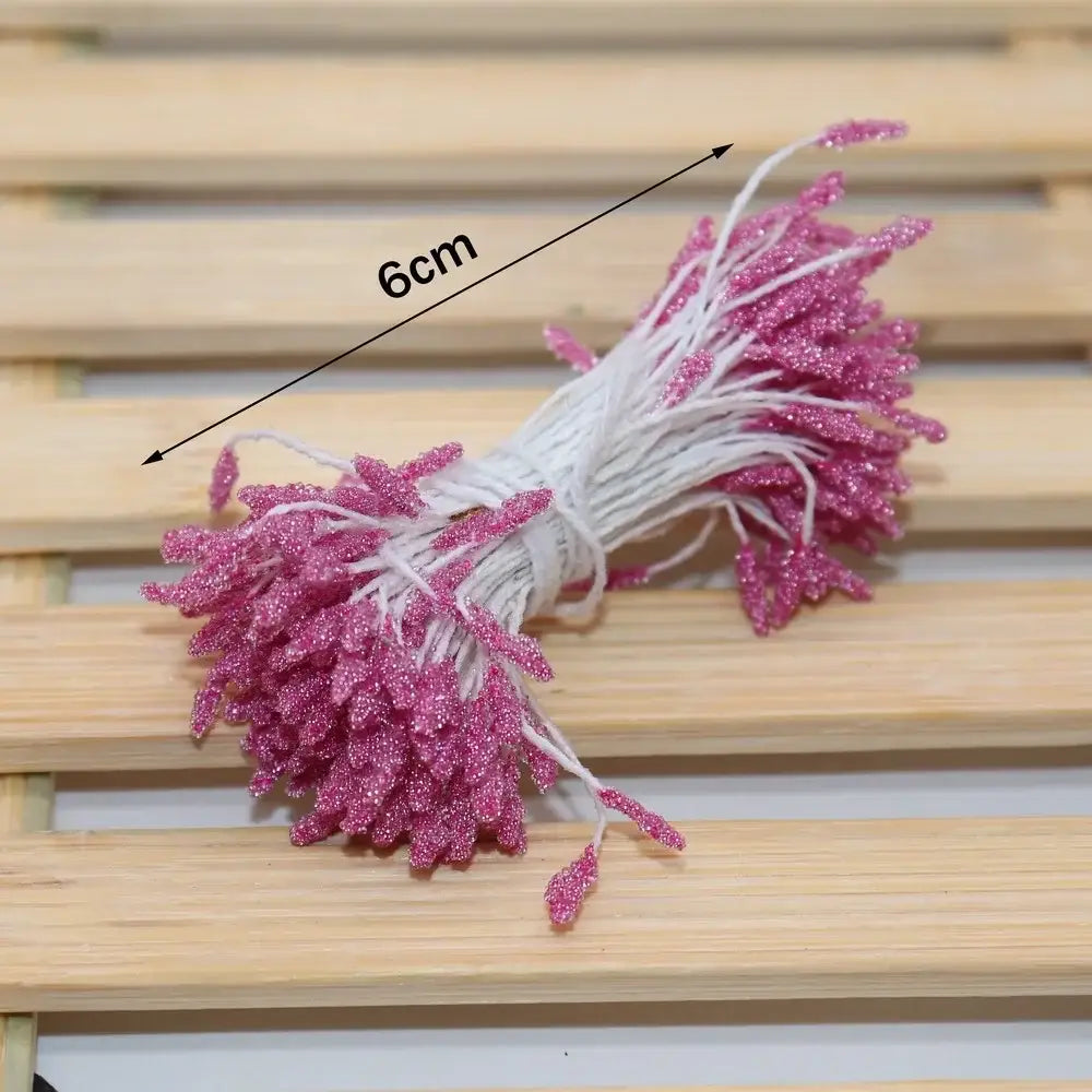 Glitter pom pom mini flower stamen hair ties for kids bedroom