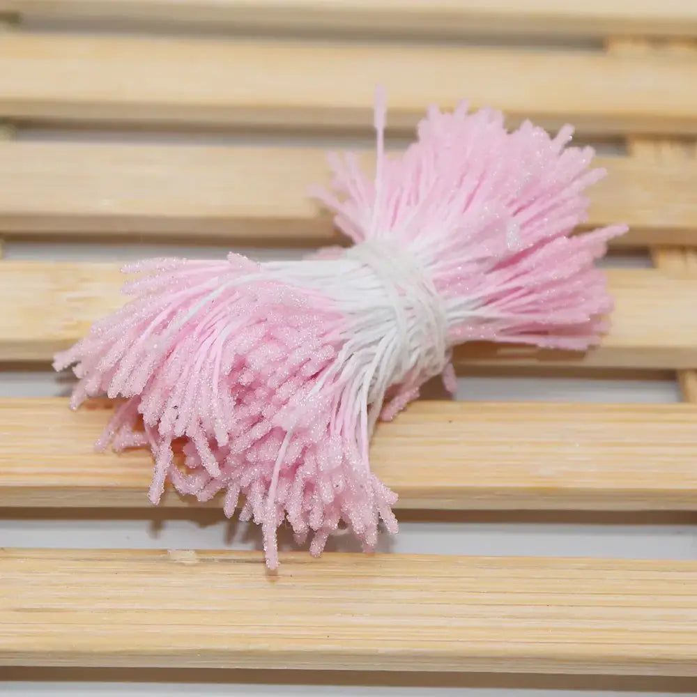 Glitter pom pom mini flower stamen hair ties for kids bedroom