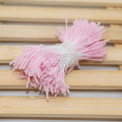 Glitter pom pom mini flower stamen hair ties for kids bedroom