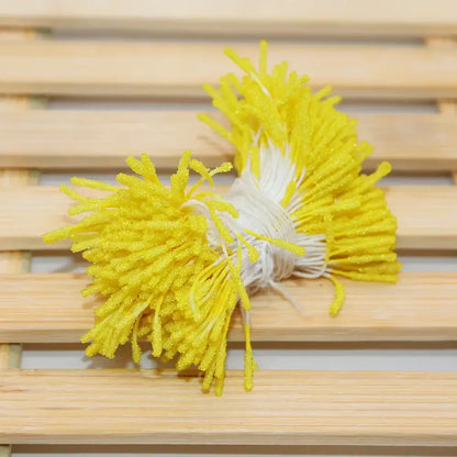 Glitter pom pom mini flower stamen hair ties for kids bedroom