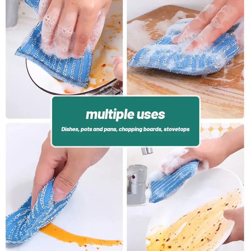 Glittery multi color kitchen cleaning set scrubbers