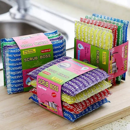Glittery multi color kitchen cleaning set scrubbers