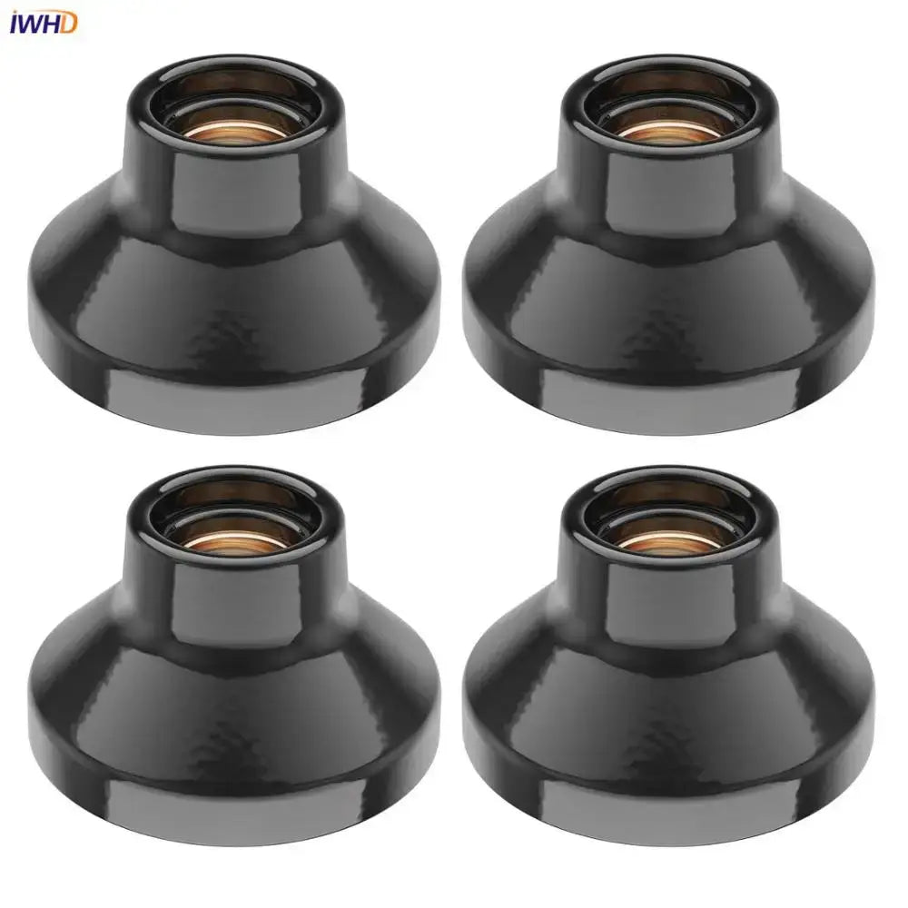 Glossy black and brass ceramic e27 bulb holder bedroom lamp fitting