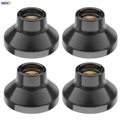 Glossy black and brass ceramic e27 bulb holder bedroom lamp fitting
