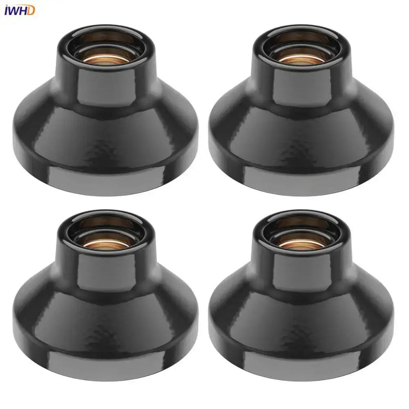 Glossy black and brass ceramic e27 bulb holder bedroom lamp fitting