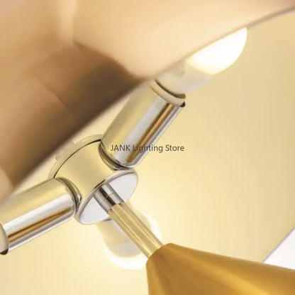 Glossy black and gold metal mushroom table lamp bedroom light